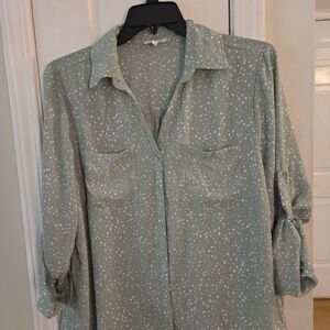 Maurices Mint Green Speckled Button Down Shirt